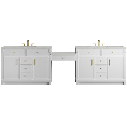 Bellshire 120" Dual Vanity Set with 24" Make-Up Counter