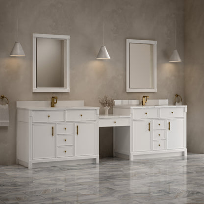 Bellshire 120" Dual Vanity Set with 24" Make-Up Counter