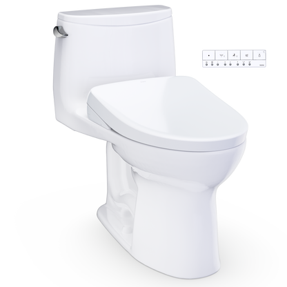 Ultramax WASHLET+ S7 One-Piece Elongated 1.28 GPF Universal Height Toilet with CEFIONTECT