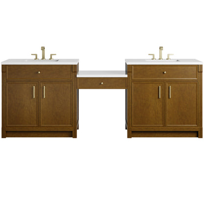 Bellshire 96" Dual Vanity Set with 24" Make-Up Counter