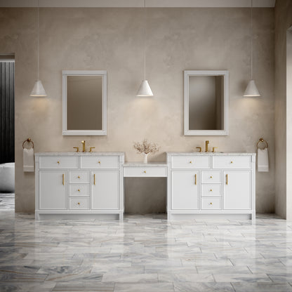 Bellshire 120" Dual Vanity Set with 24" Make-Up Counter