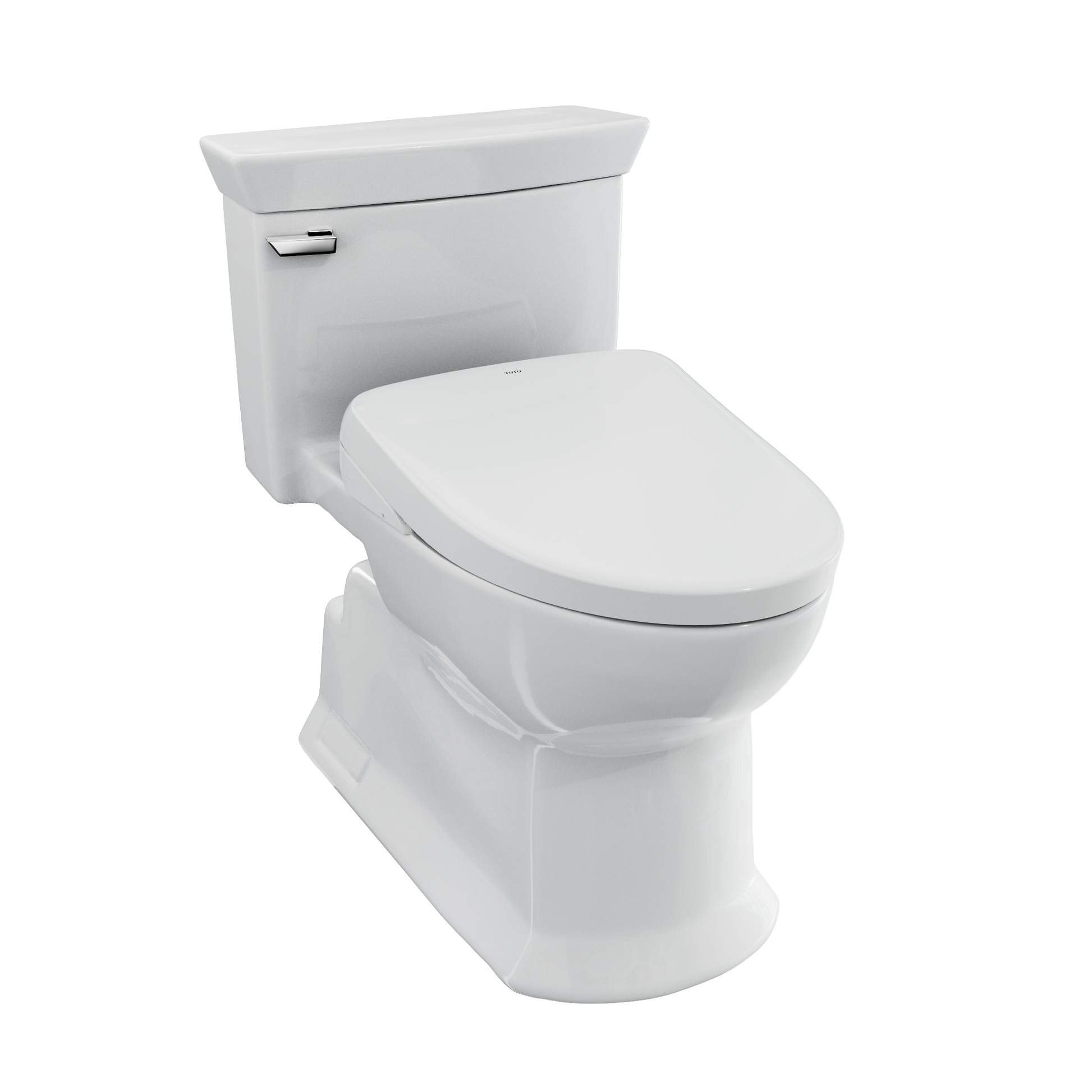 WASHLET+ Soiree Elongated 1.28 GPF Universal Height Toilet with Auto Flush S7 Bidet Seat