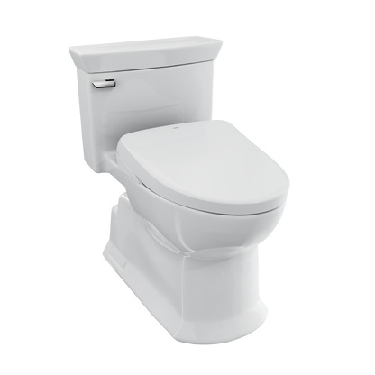 WASHLET+ Soiree Elongated 1.28 GPF Universal Height Toilet with Auto Flush S7 Bidet Seat