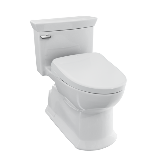 WASHLET+ Soiree Elongated 1.28 GPF Universal Height Toilet with S7A Bidet Seat