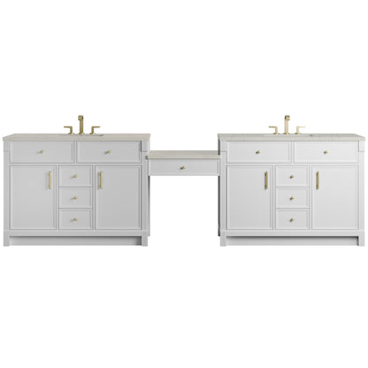 Bellshire 120" Dual Vanity Set with 24" Make-Up Counter