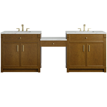 Bellshire 96" Dual Vanity Set with 24" Make-Up Counter
