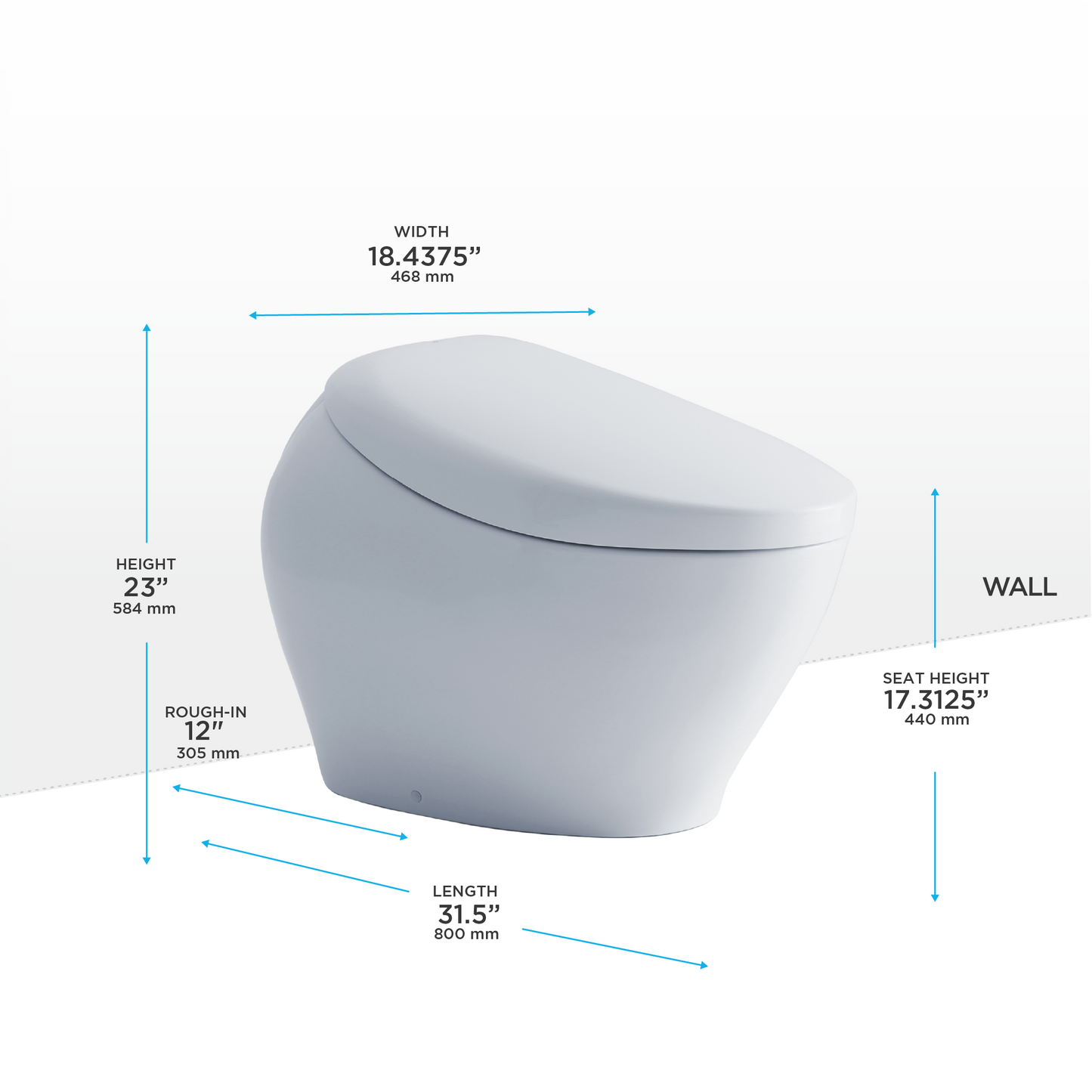 NEOREST NX2 Dual Flush 1.0 or 0.8 GPF Toilet with Integrated Bidet Seat and EWATER+ and ACTILIGHT