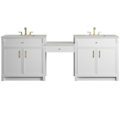 Bellshire 96" Dual Vanity Set with 24" Make-Up Counter