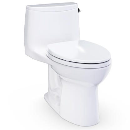 Ultramax One-Piece Elongated 1.28 GPF Universal Height Toilet with SS114 SoftClose Seat