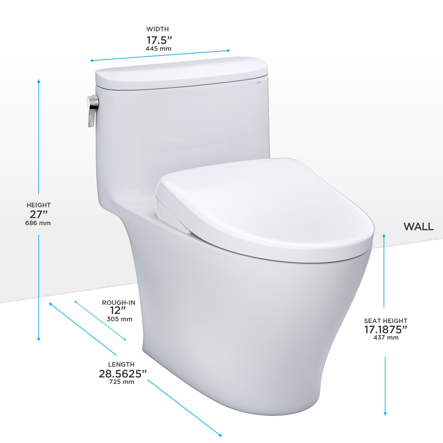 WASHLET+ Nexus 1G One-Piece Elongated 1.0 GPF Toilet with S7A Contemporary Bidet Seat