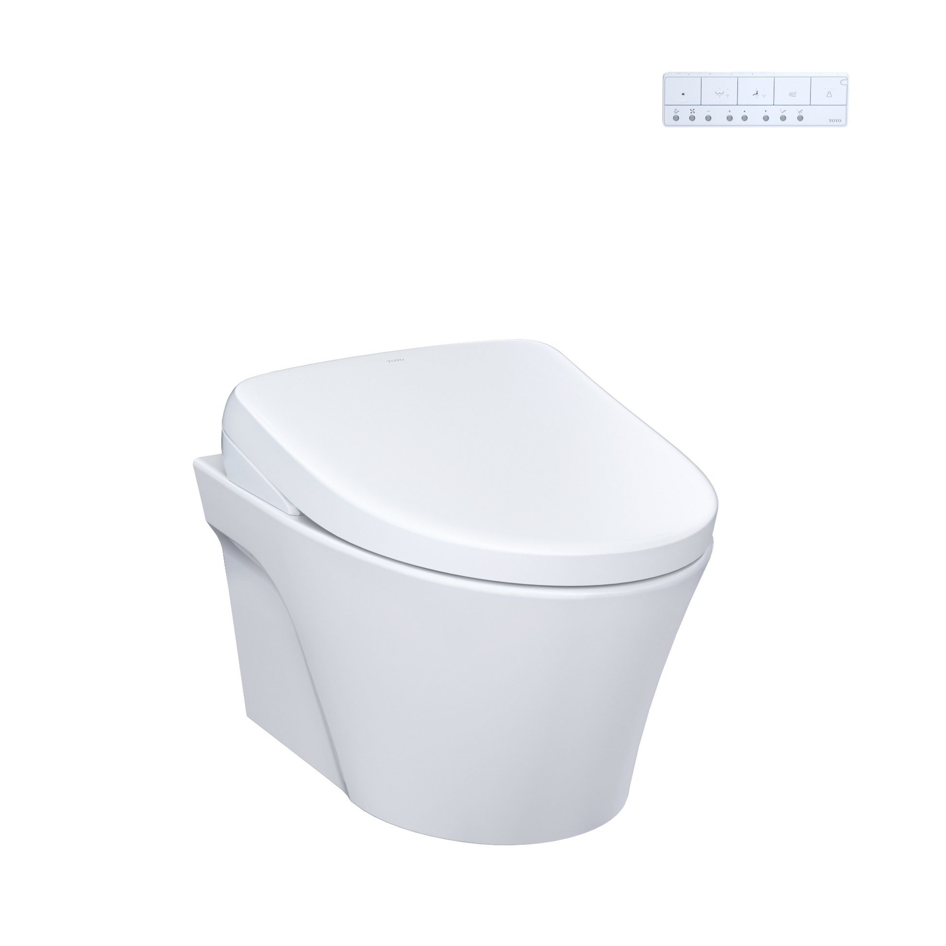 Toto Washlet+ Ap Wall-Hung Elongated Toilet With S7A Contemporary Bidet Seat And Duofit In-Wall 0.9 And 1.28 Gpf Auto Dual-Flush Tank System