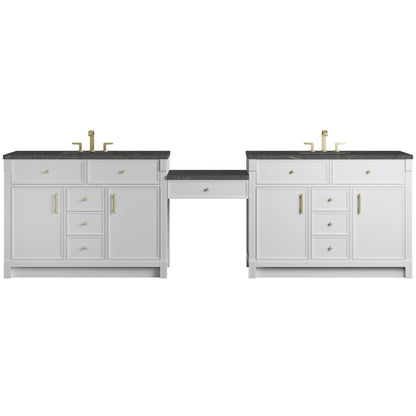 Bellshire 120" Dual Vanity Set with 24" Make-Up Counter