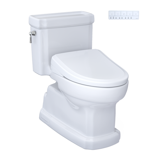Toto Washlet+ Eco Guinevere Elongated 1.28 Gpf Universal Height Toilet And S7 Classic Bidet Seat