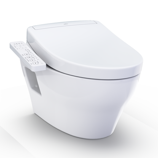 WASHLET+ EP Wall-Hung Elongated Toilet and WASHLET S2 Bidet Seat and DuoFit In-Wall 0.9 and 1.28 GPF Dual-Flush Tank System