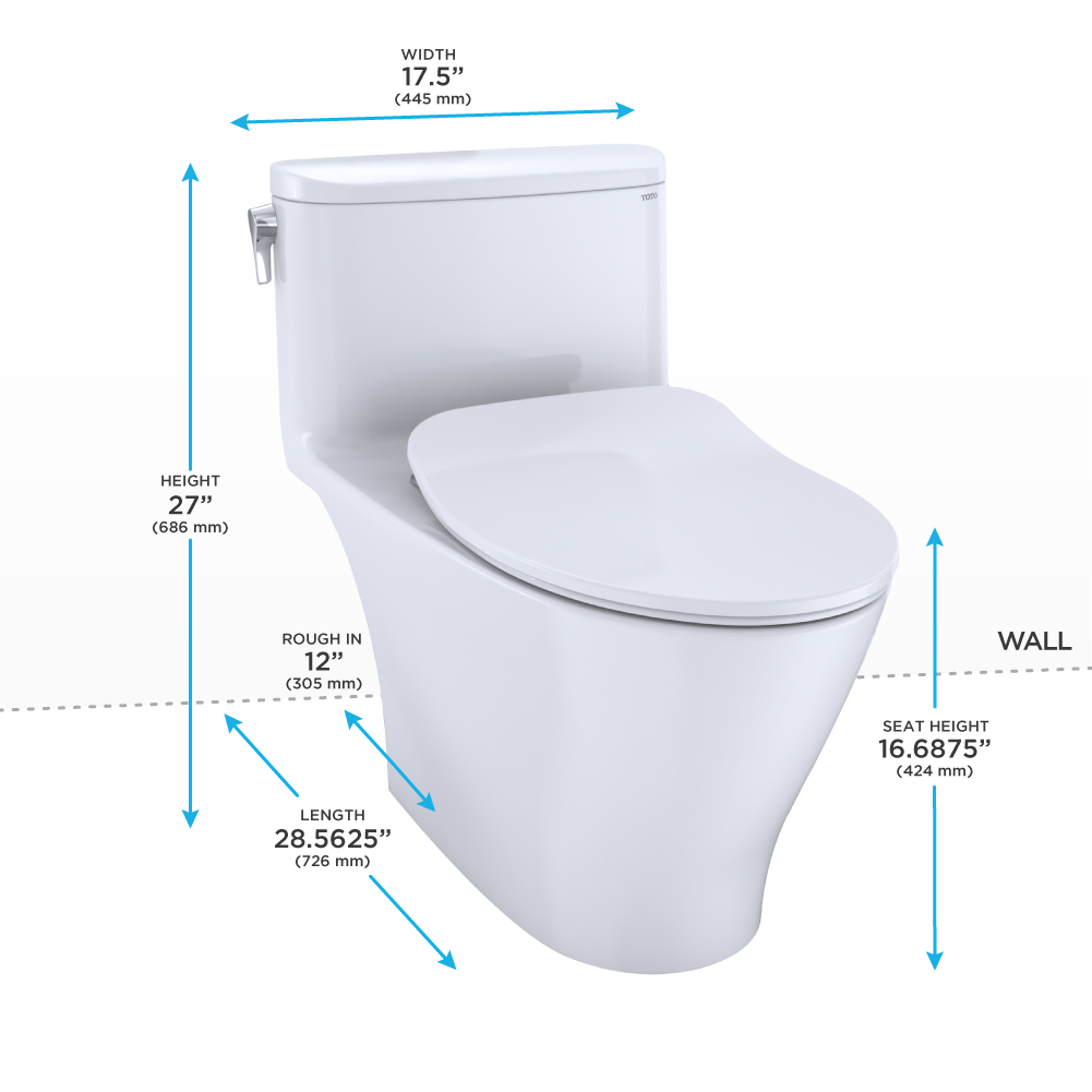 Nexus One-Piece Elongated 1.28 GPF Universal Height Toilet with CEFIONTECT and SS234 SoftClose Seat