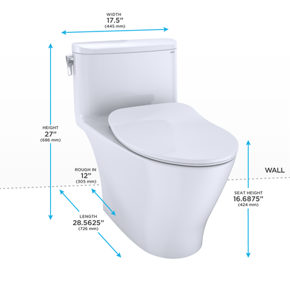 Nexus One-Piece Elongated 1.28 GPF Universal Height Toilet with CEFIONTECT and SS234 SoftClose Seat