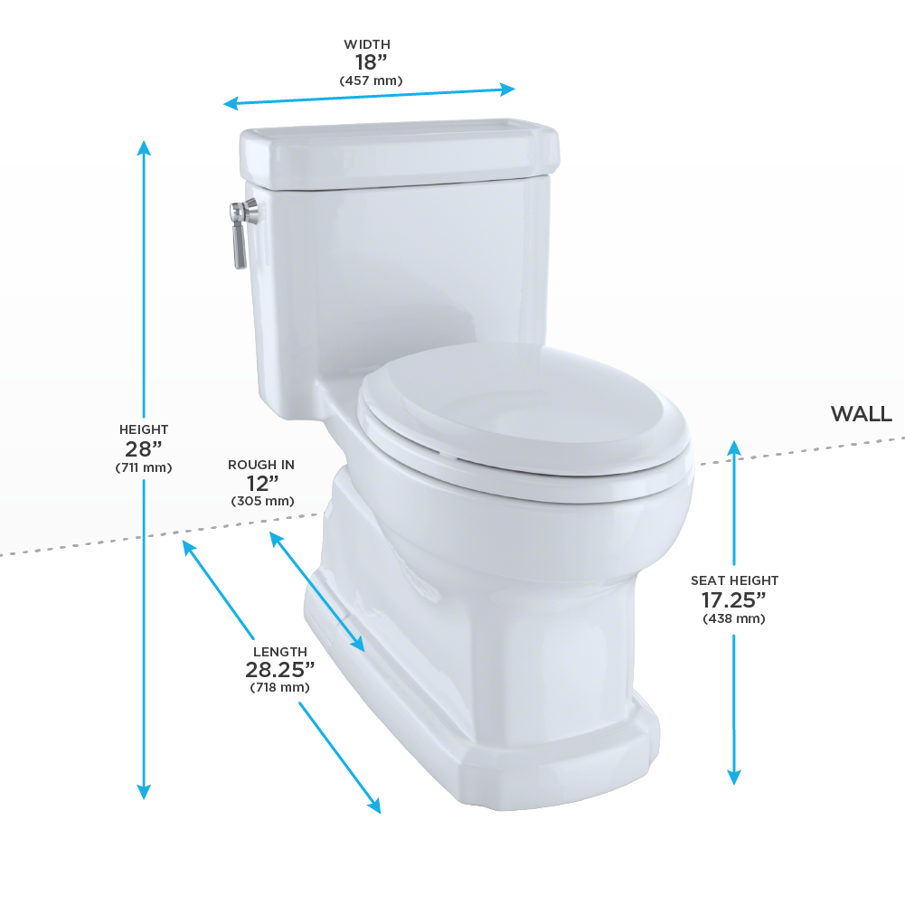 Eco Guinevere Elongated 1.28 GPF Universal Height Skirted Toilet with SoftClose Seat