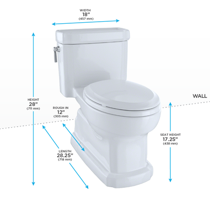 Eco Guinevere Elongated 1.28 GPF Universal Height Skirted Toilet with SoftClose Seat