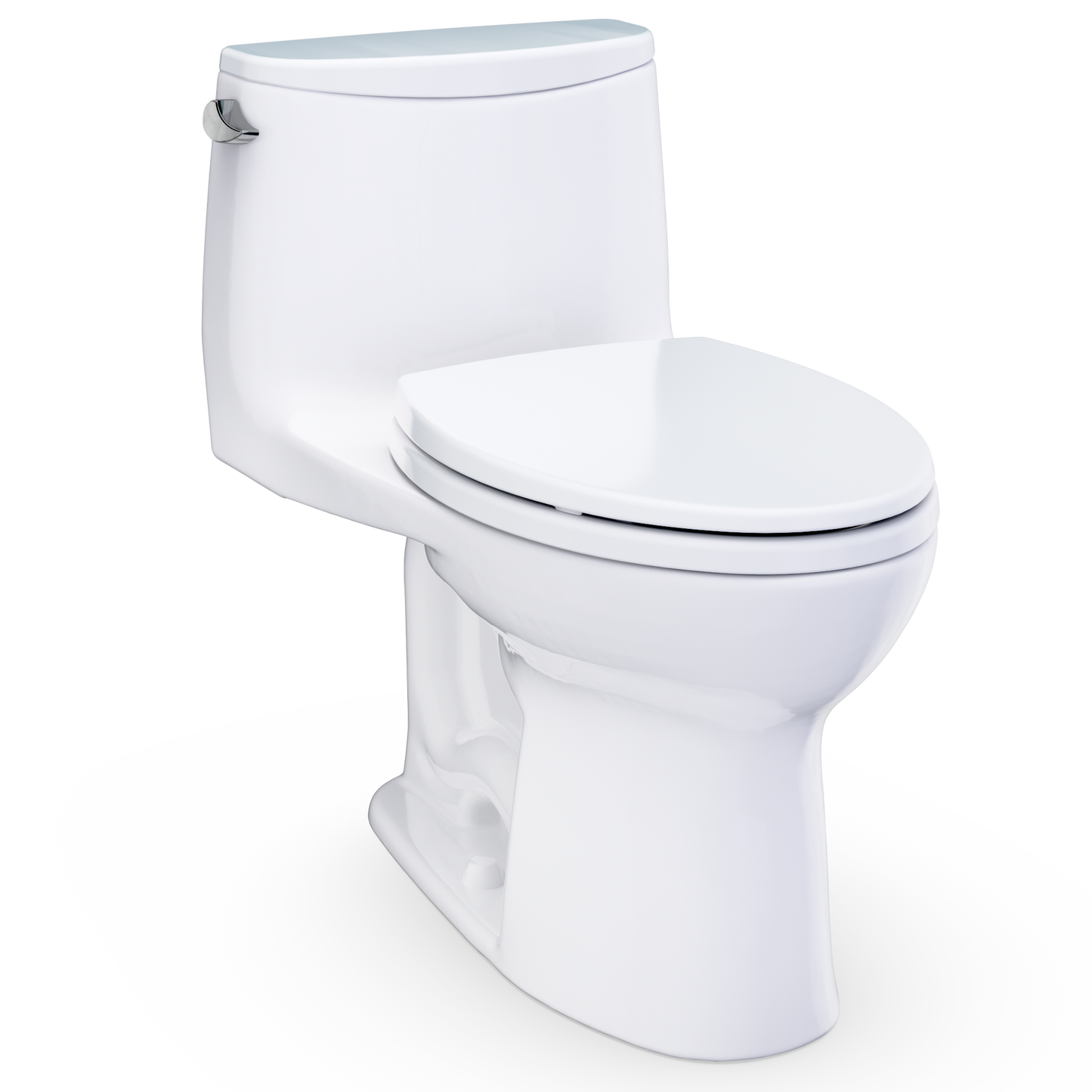 Ultramax One-Piece Elongated 1.28 GPF Universal Height Toilet with SS114 SoftClose Seat