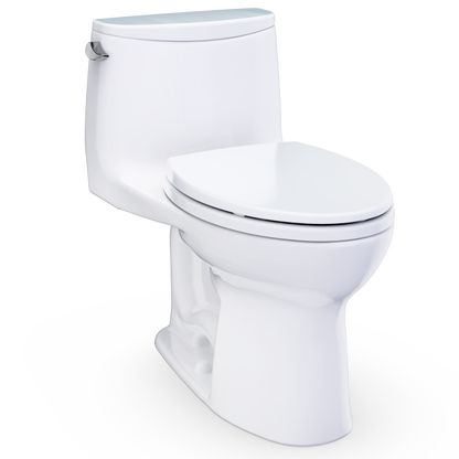 Ultramax One-Piece Elongated 1.28 GPF Universal Height Toilet with SS114 SoftClose Seat