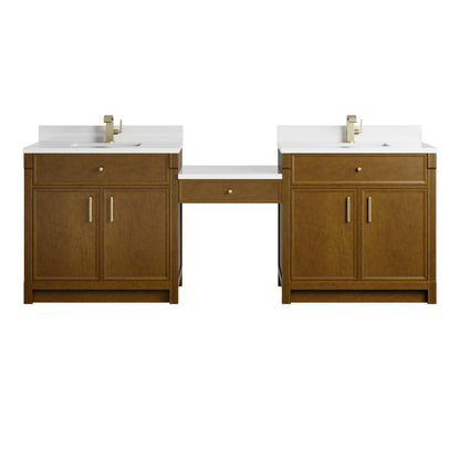 Bellshire 96" Dual Vanity Set with 24" Make-Up Counter