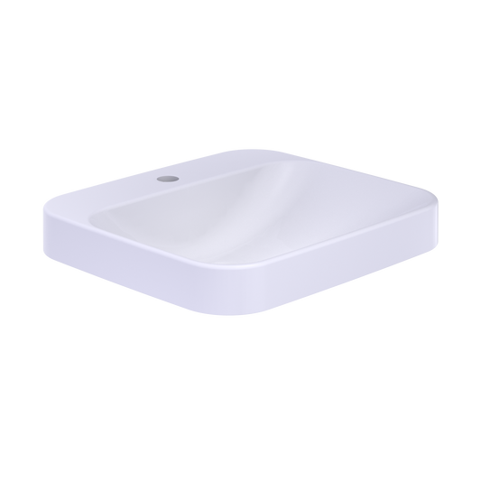 Toto Arvina Rectangular 20" Vessel Bathroom Sink With Cefiontect For Single Hole Faucets