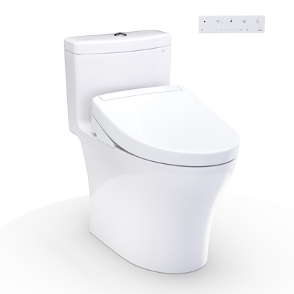 WASHLET+ Aquia IV One-Piece Elongated Dual Flush 1.28 and 0.9 GPF Toilet and WASHLET S5 Bidet Seat