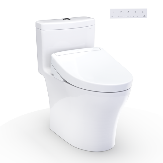 WASHLET+ Aquia IV One-Piece Elongated Dual Flush 1.28 and 0.9 GPF Toilet and WASHLET S5 Bidet Seat
