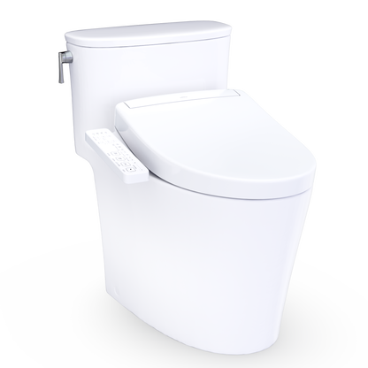 Aurora WASHLET+ S2 One-Piece Elongated 1.28 GPF Universal Height Toilet with CEFIONTECT