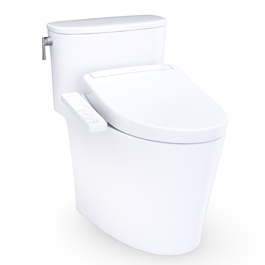 Aurora WASHLET+ S2 One-Piece Elongated 1.28 GPF Universal Height Toilet with CEFIONTECT