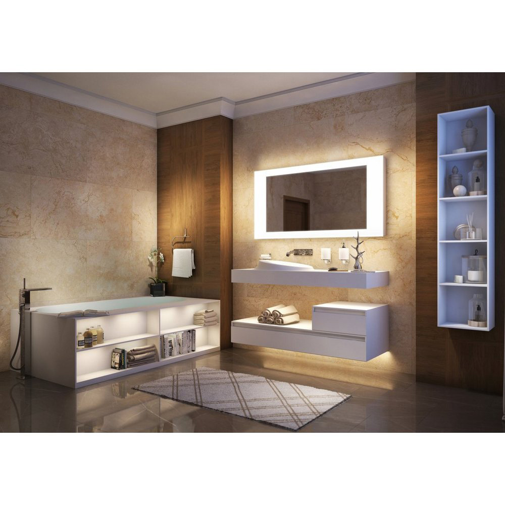 aquatica storage lovers freestanding solid surface bathtub - matte white