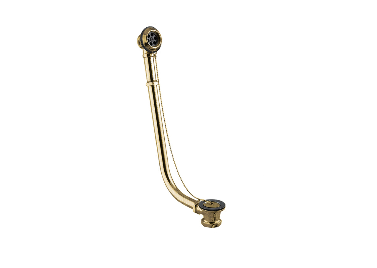 aquatica retro series bath waste with plug and chain in old brass
