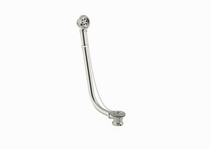 Aquatica Retro series bath waste with plug and chain in Brushed Nickel RS440-BN