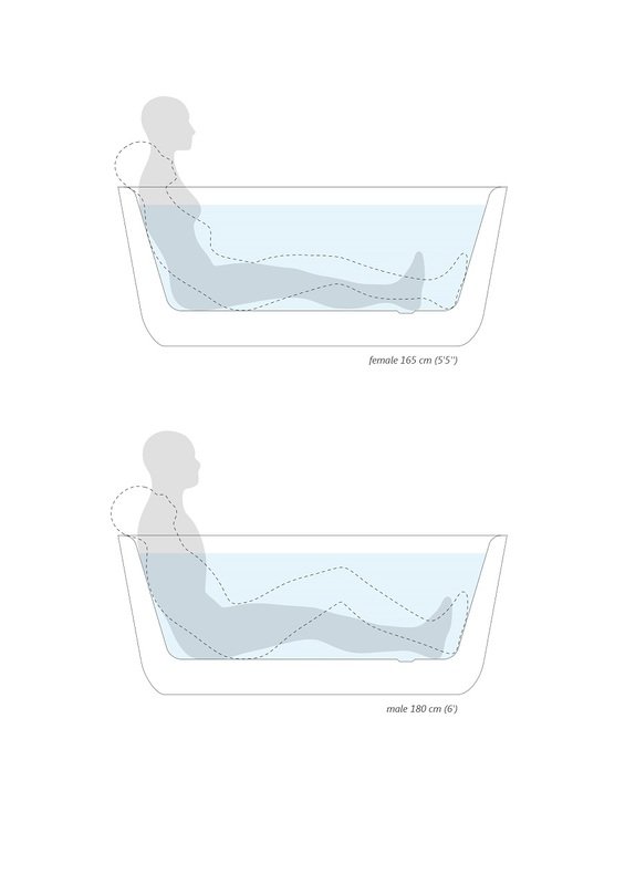 aquatica lullaby-mini-blck-wht freestanding solid surface bathtub - matte black and white