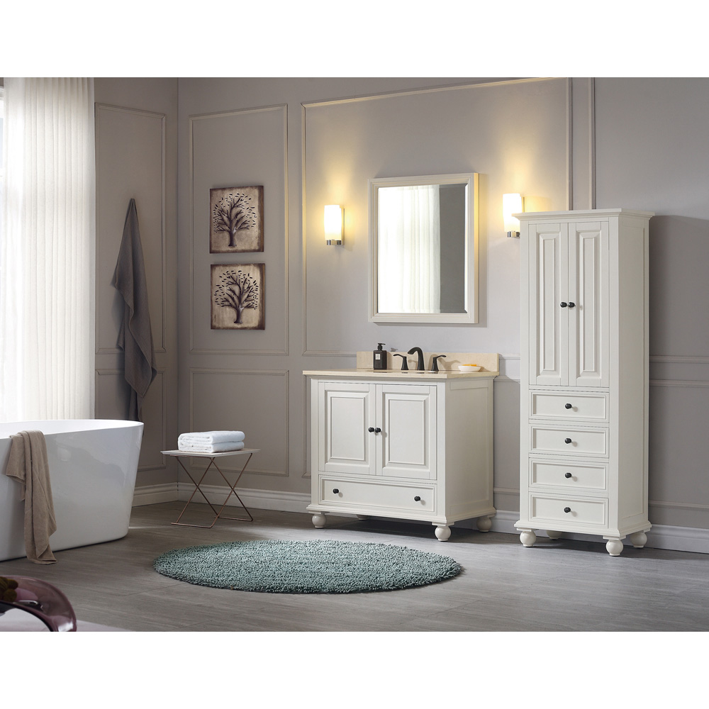 avanity thompson 36" single bathroom vanity - french white