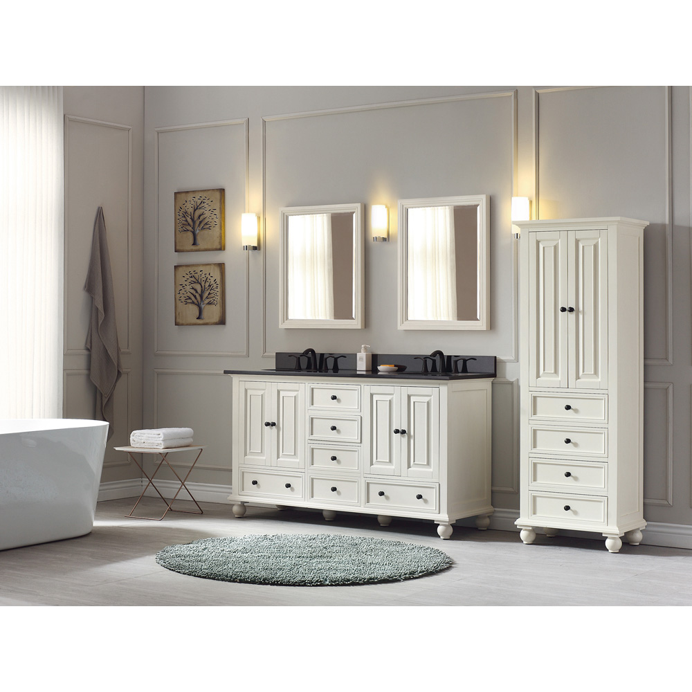 avanity thompson 60" double bathroom vanity - french white
