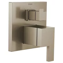 brizo siderna shower set with 8" square showerhead, handheld and diverter trim in brushed nickel