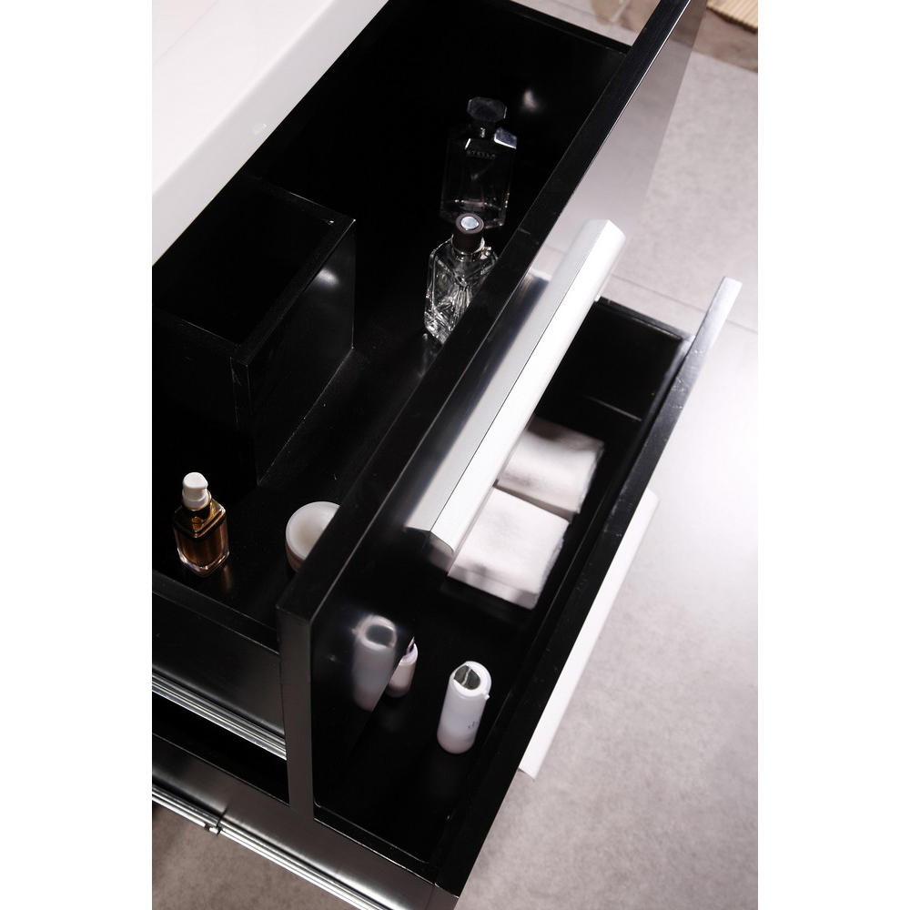 design element perfecta 72" double sink bathroom vanity - black