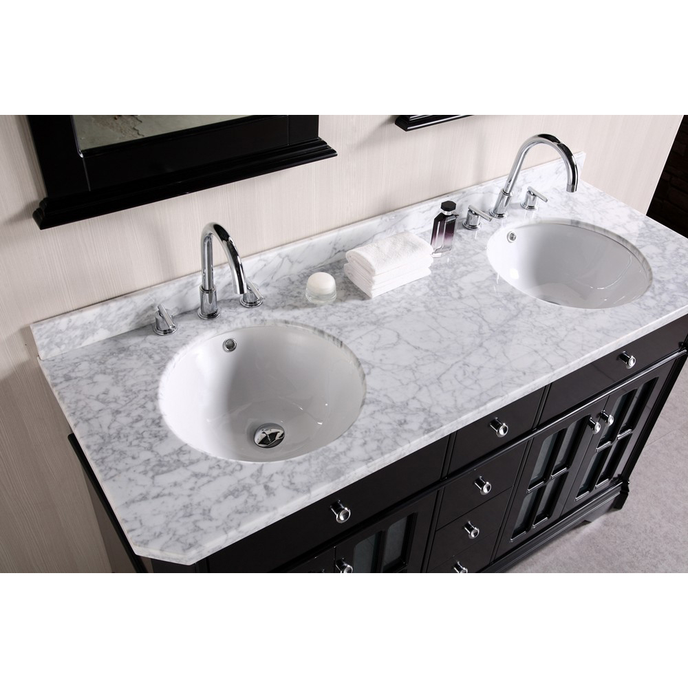 design element imperial 60" double sink bathroom vanity - espresso