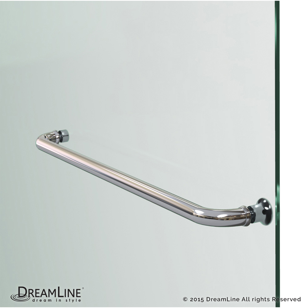 bath authority dreamline aqua uno framless hinged tub door (56" - 60") with extender panel
