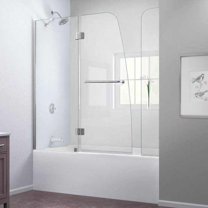 Bath Authority DreamLine Aqua Frameless Hinged Tub Door (56" - 60") with Extender Panel SHDR-3148586-EX