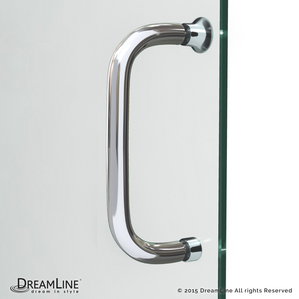 bath authority dreamline flex pivot shower door (28-7/16"-32-7/16") with return panel, chrome finish hardware