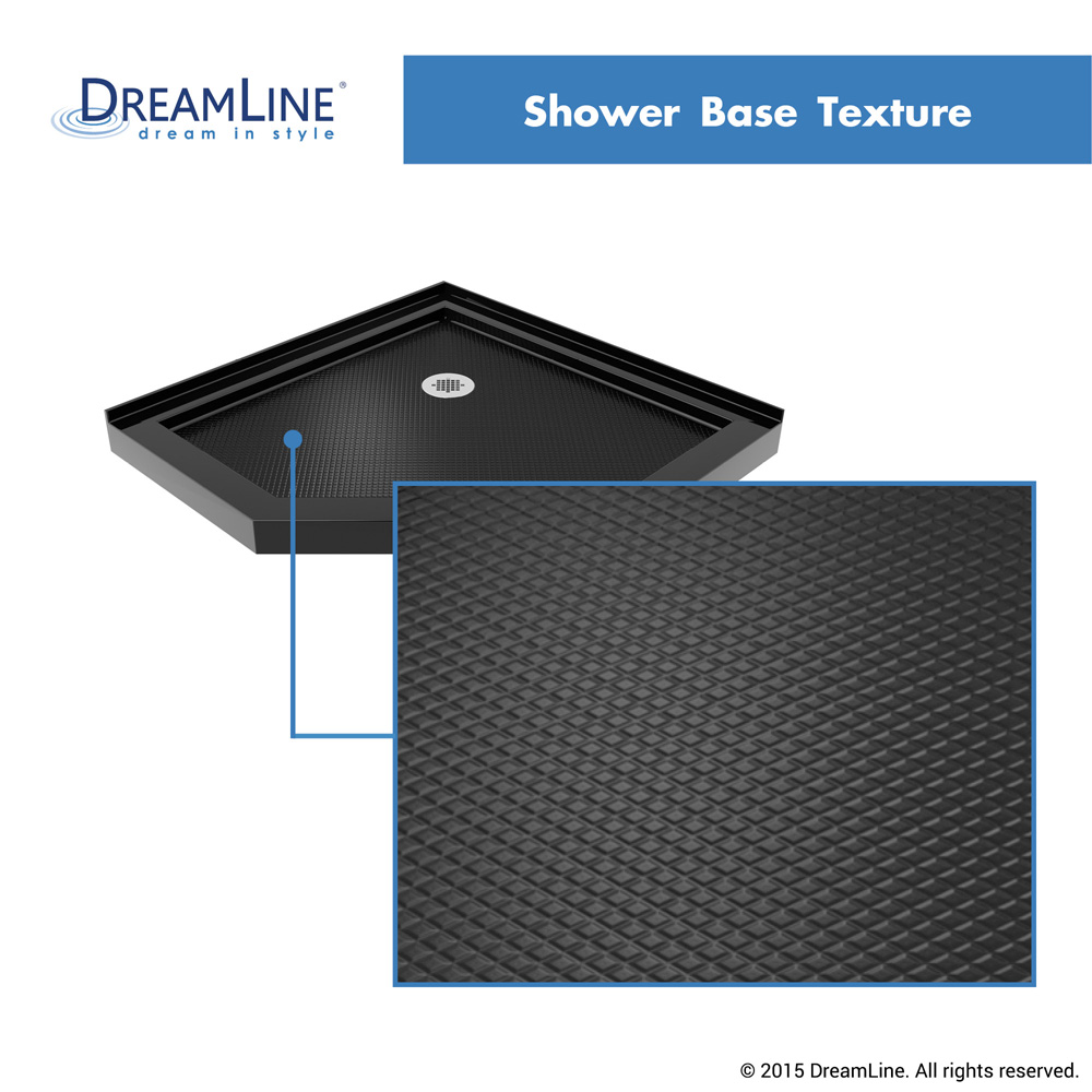 bath authority dreamline slimline neo shower base (40" by 40") - black