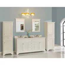 fairmont designs framingham 72" double bowl vanity for quartz top - polar white