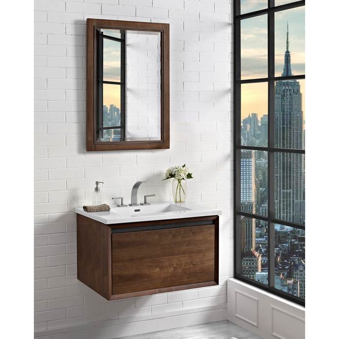 Fairmont Designs M4 30" Wall Mount Vanity for Integrated Sinktop - Natural Walnut 1505-WV30-