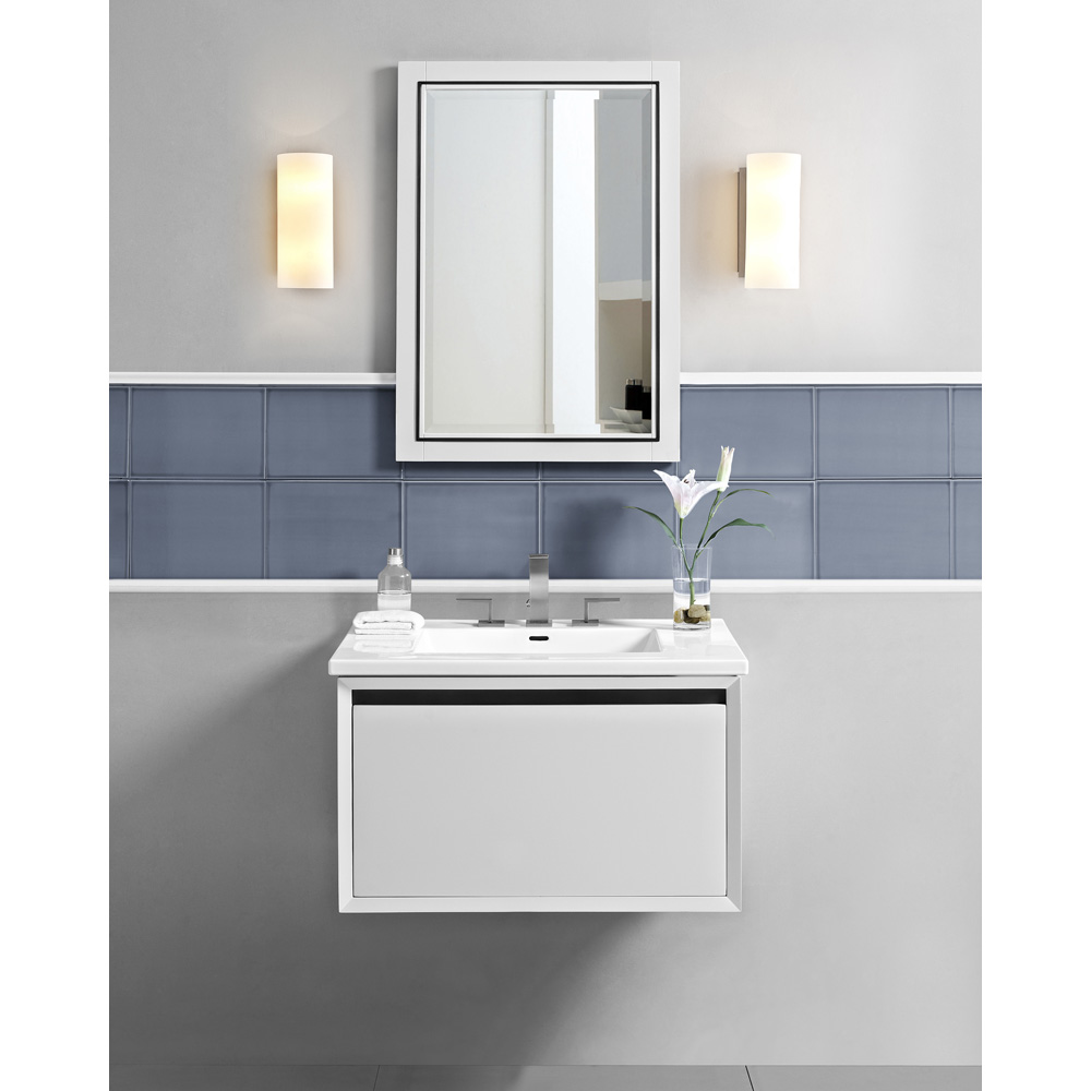 fairmont designs m4 30" wall mount vanity for integrated sinktop - glossy white