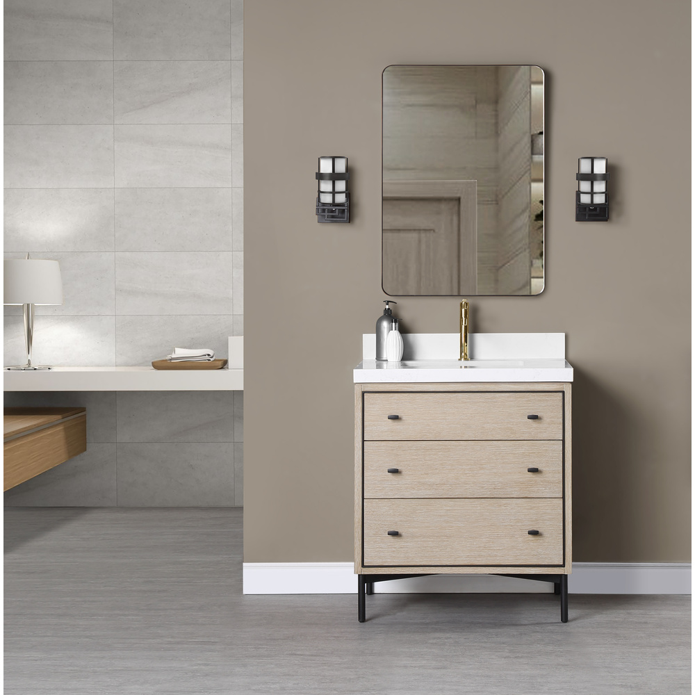 fairmont designs bravo 30" vanity with undermount rectangle sink option(s) - sandstone