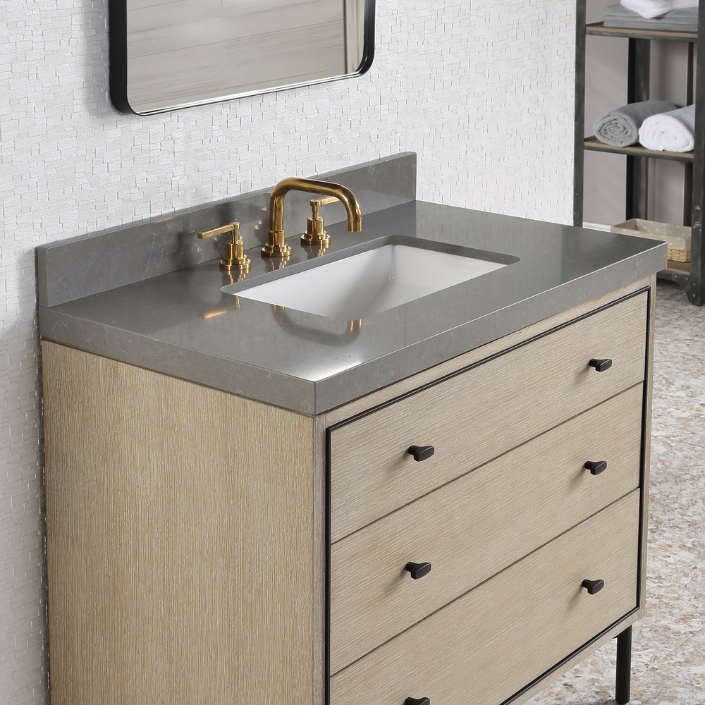 fairmont designs bravo 36" vanity with undermount rectangle sink option(s) - sandstone