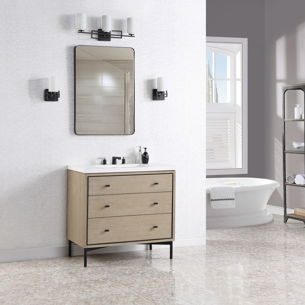 fairmont designs bravo 36" vanity with undermount rectangle sink option(s) - sandstone