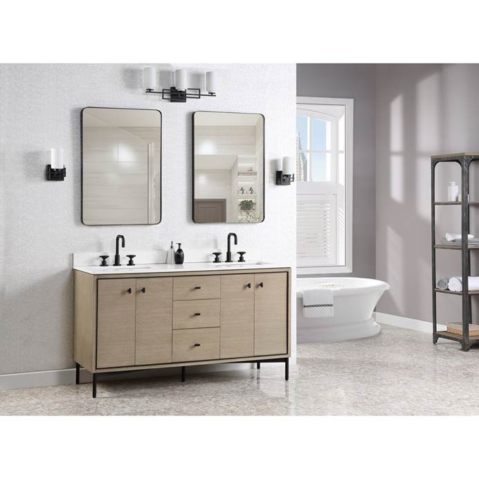  Fairmont Designs Bravo 60" Double Bowl Vanity with Undermount Rectangle Sink Option(s) - Sandstone